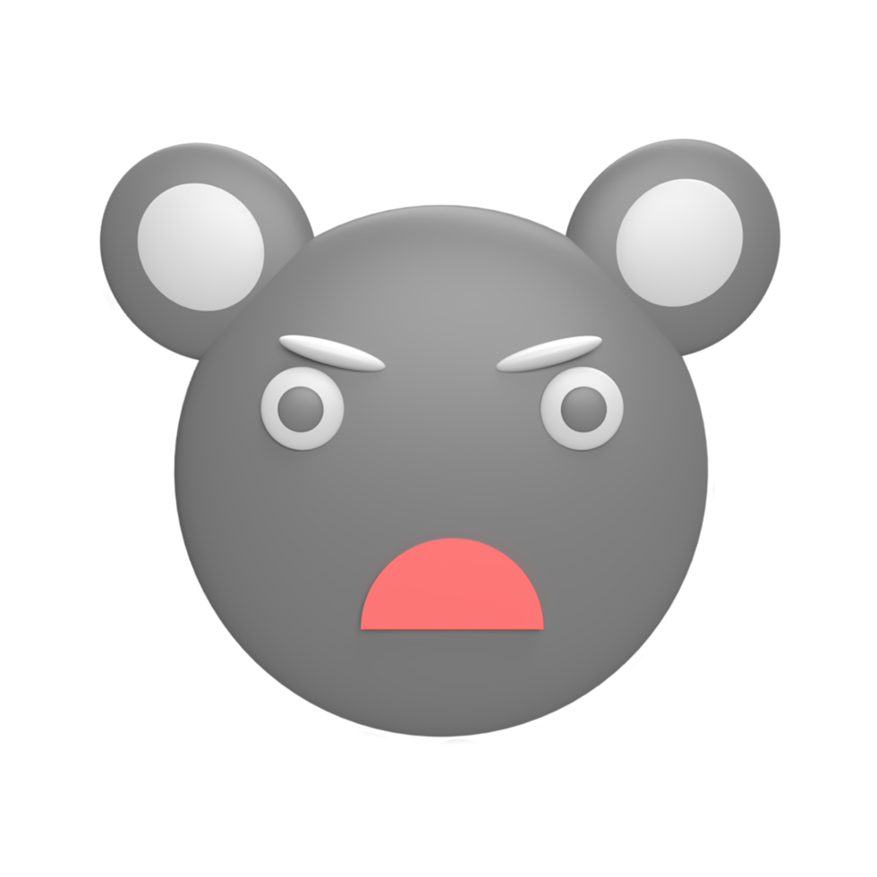 emoticon koala 3d pictogram model cartoon stijl concept. render illustratie png