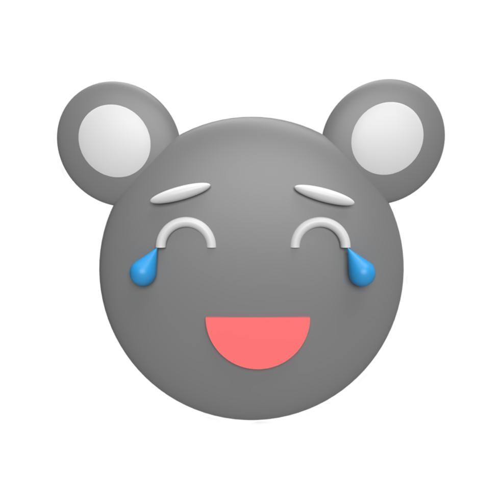 emoticon koala 3d pictogram model cartoon stijl concept. render illustratie png