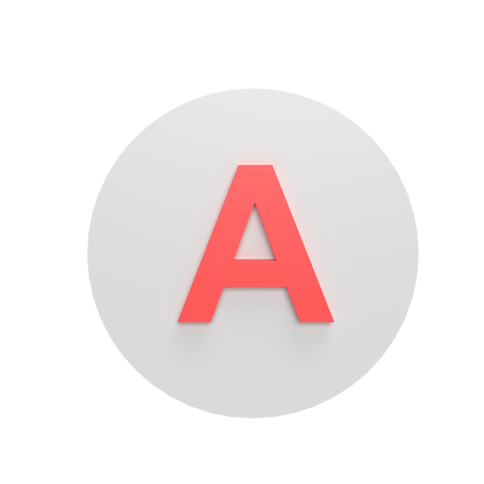 Grade A 3d icon model cartoon style concept. render illustration png