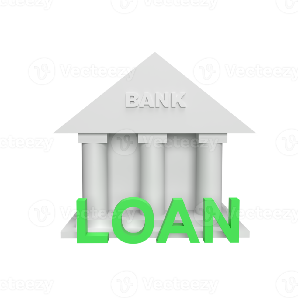 concepto de préstamo bancario 3d. ilustración procesada png