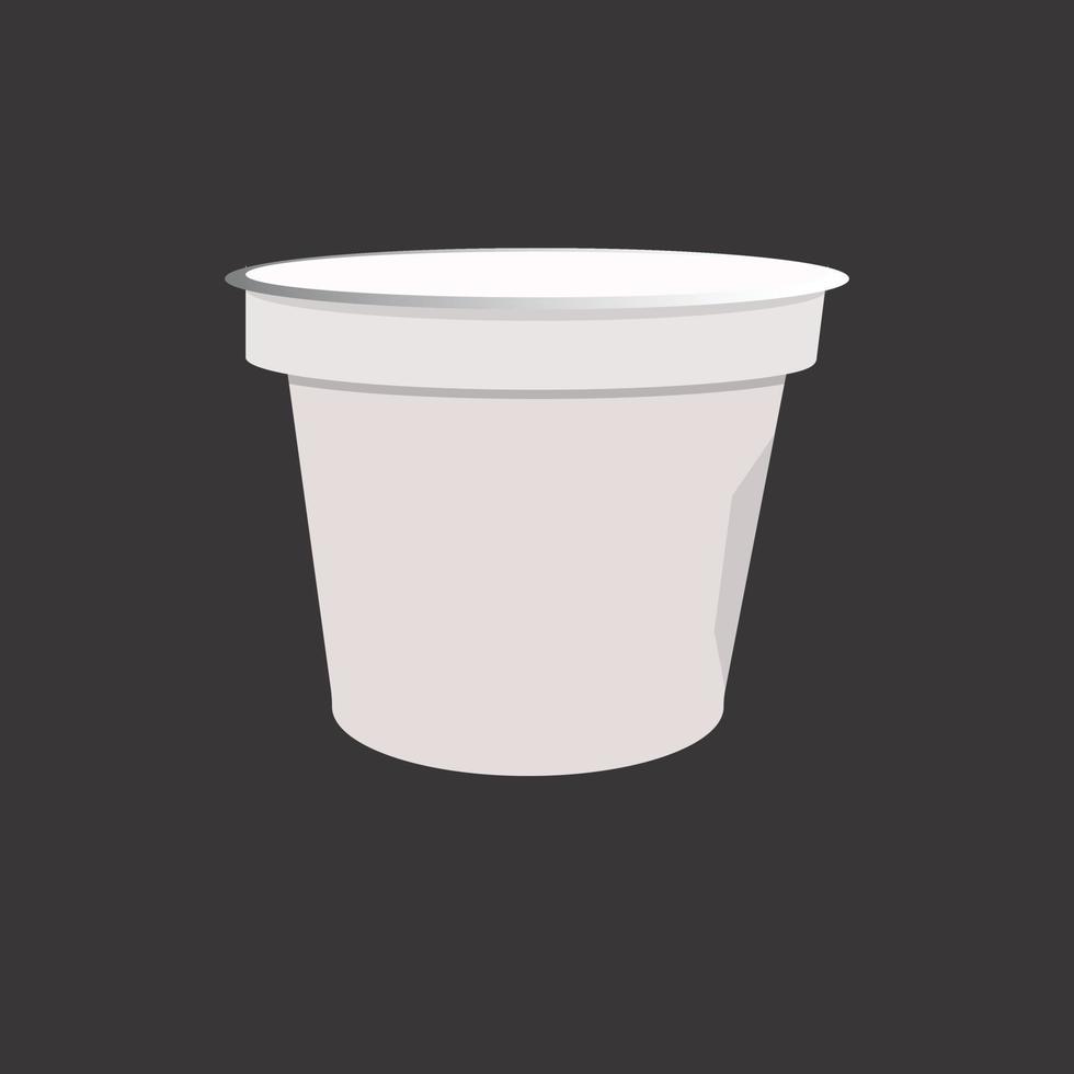 vaso de plástico en blanco para postre, yogur, helado, crema agria o merienda. vector