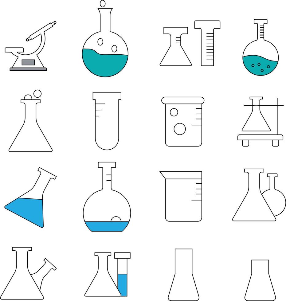 Chemical test tubes icons illustration vector