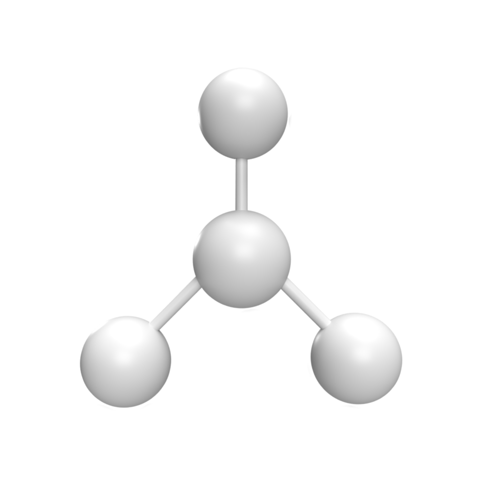 atomic components 3d icon model cartoon style concept. render illustration png