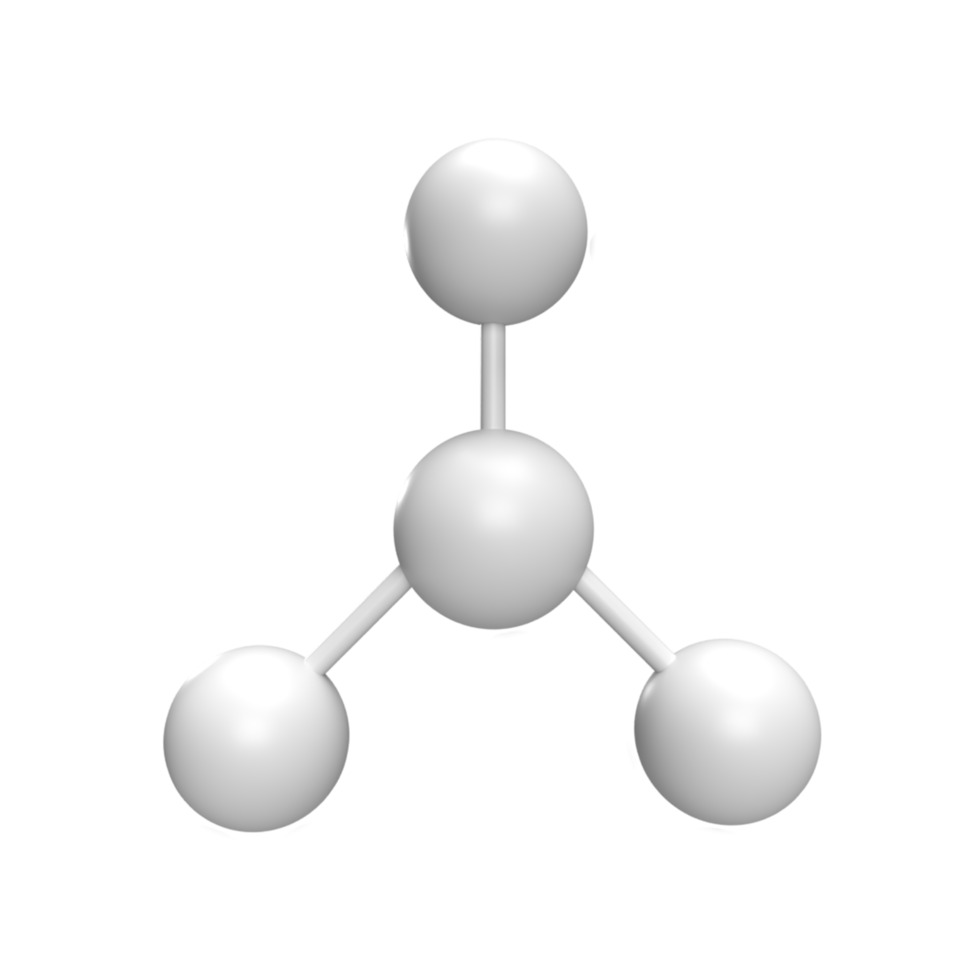 atomkomponenter 3d ikon modell tecknad stil koncept. göra illustration png