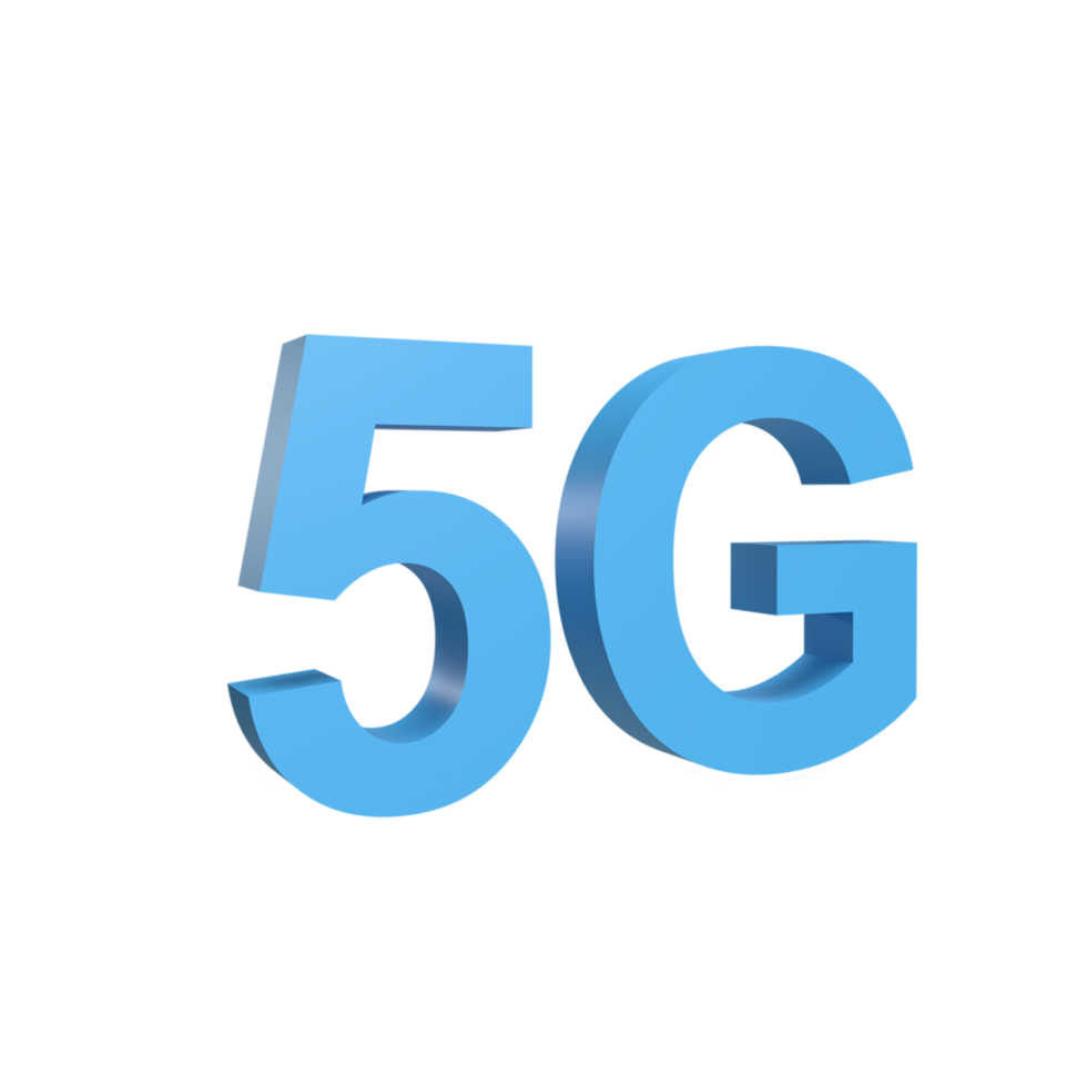 5G 3d icon model cartoon style concept. render illustration png