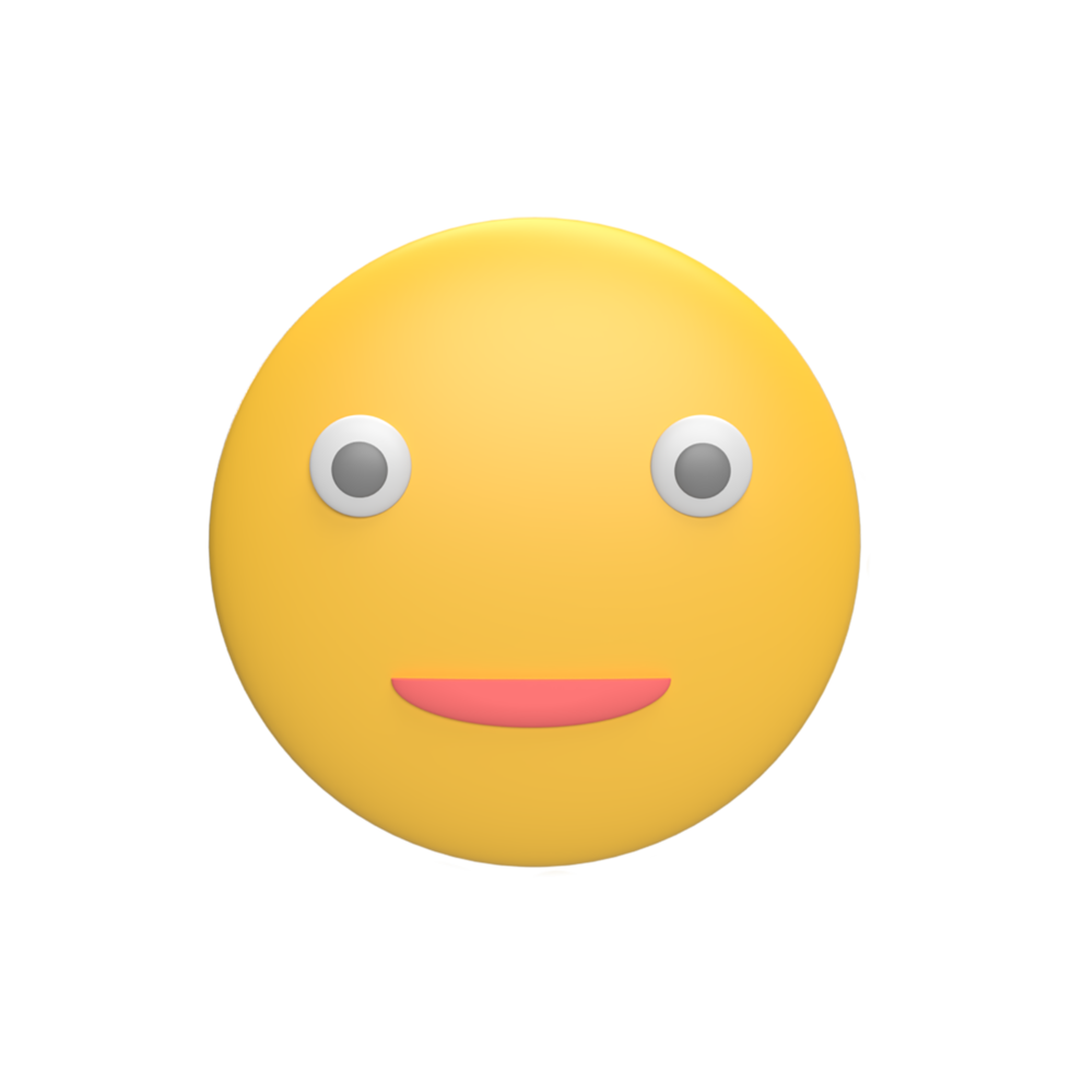 Emoticon 3d icon model cartoon style concept. render illustration png