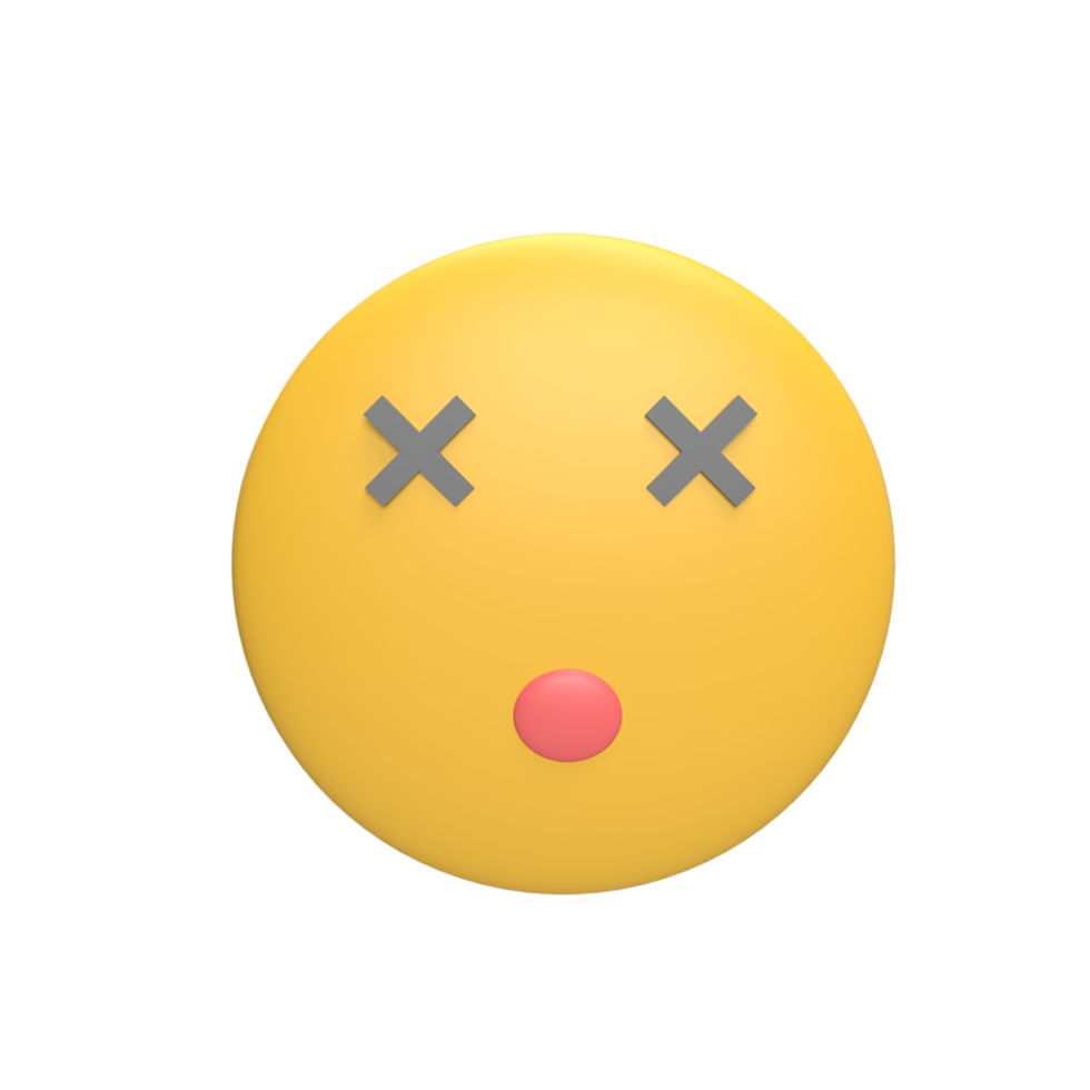 Emoticon 3d icon model cartoon style concept. render illustration png