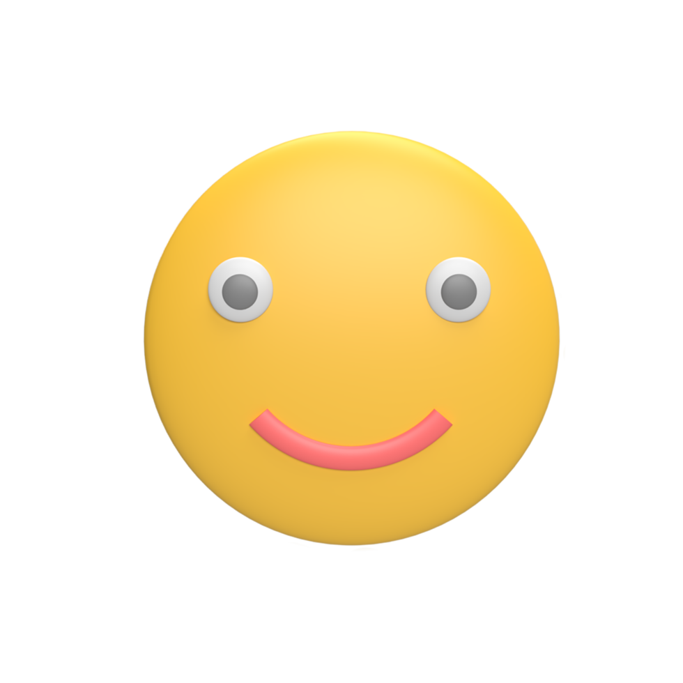 Emoticon 3d icon model cartoon style concept. render illustration png