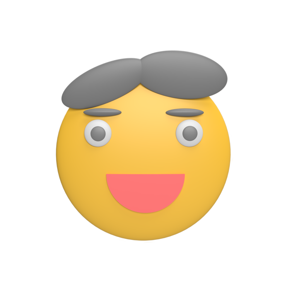 concepto de estilo de dibujos animados de modelo de icono de emoticono 3d. hacer ilustración png