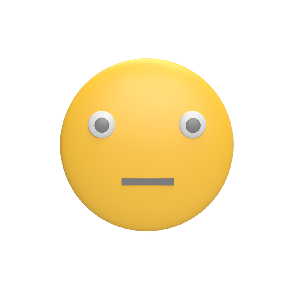 Emoticon 3d icon model cartoon style concept. render illustration png