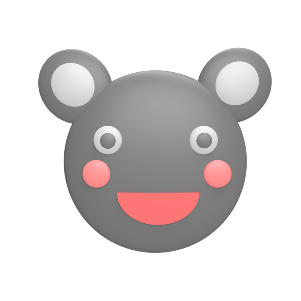 emoticon coala 3d ícone modelo conceito de estilo dos desenhos animados. renderizar ilustração png