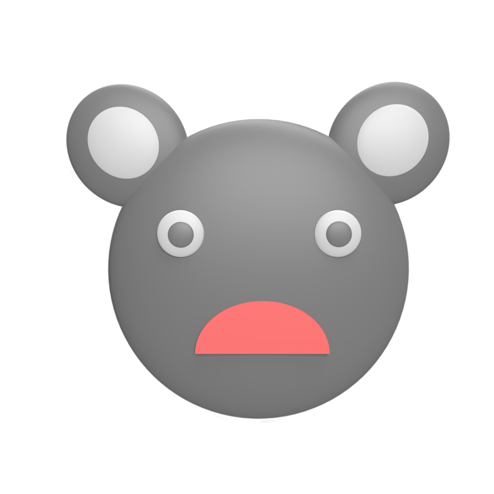 Emoticon koala 3d icon model cartoon style concept. render illustration png