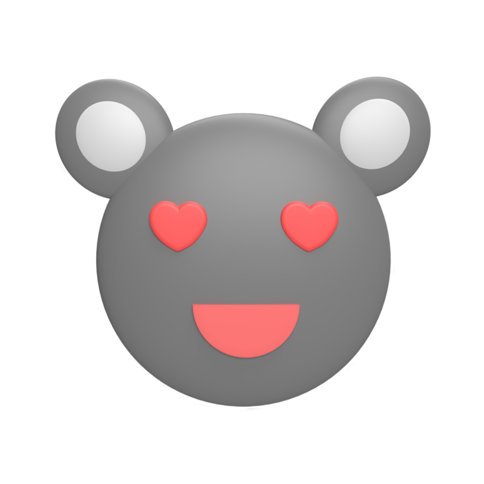 Emoticon koala 3d icon model cartoon style concept. render illustration png