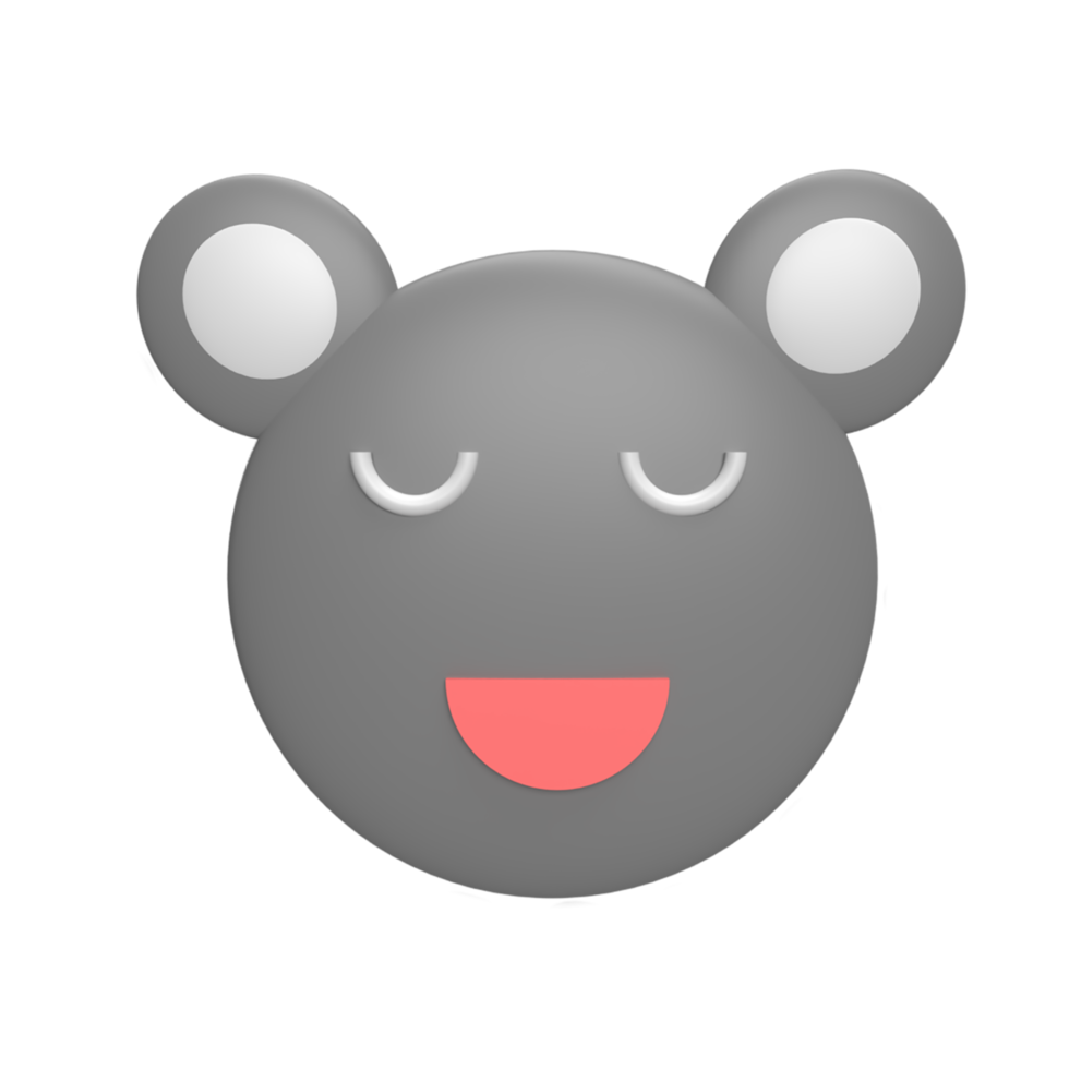 emoticon koala 3d ikon modell tecknad stil koncept. göra illustration png