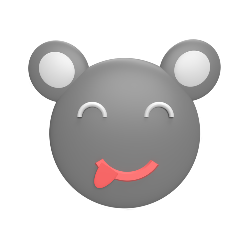 Emoticon koala 3d icon model cartoon style concept. render illustration png