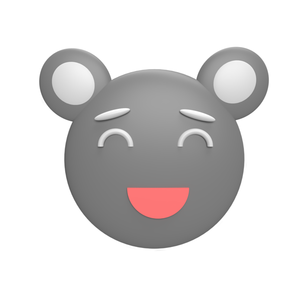 Emoticon koala 3d icon model cartoon style concept. render illustration png