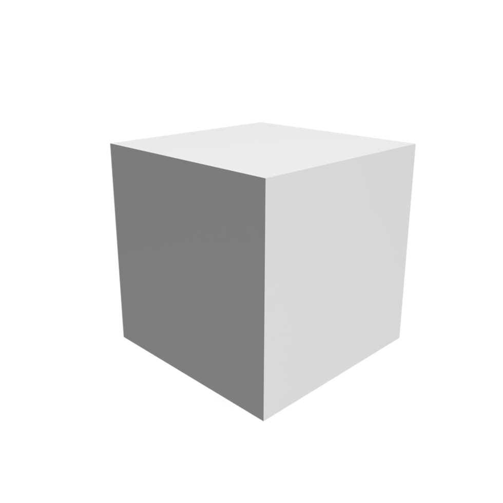 Cube 3d icon model cartoon style concept. render illustration png