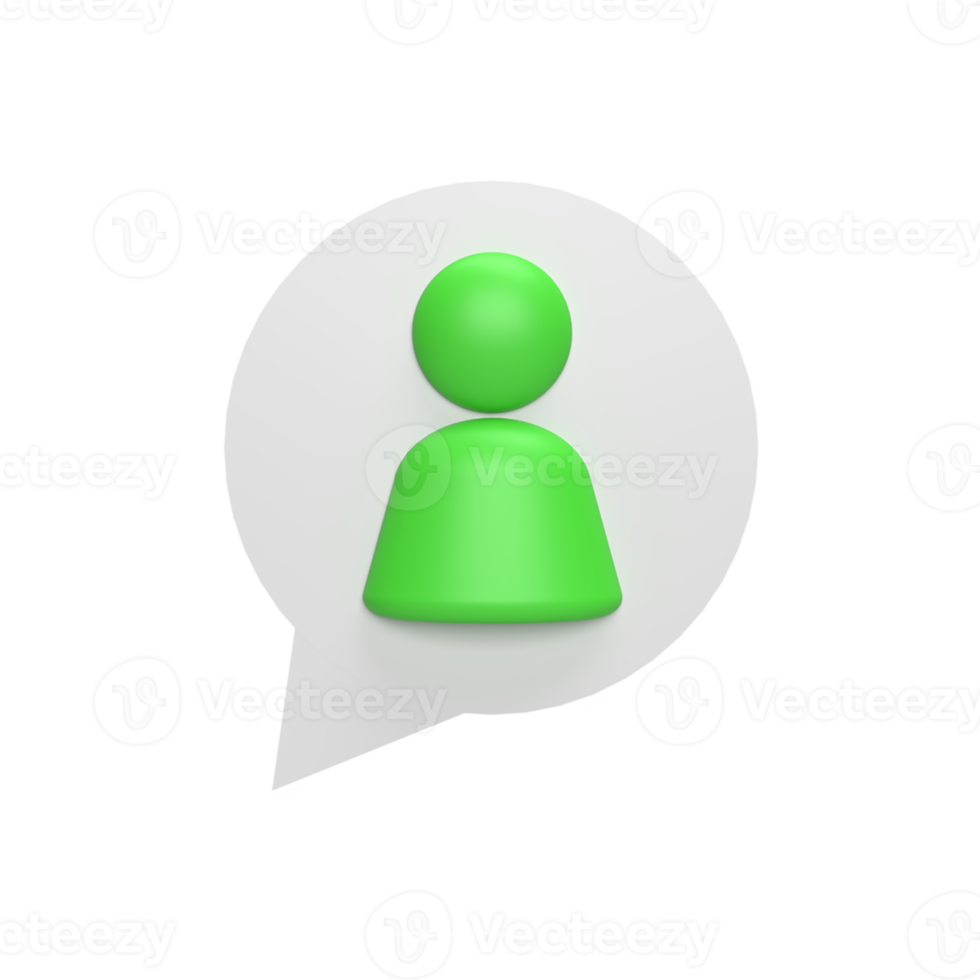 People location 3d icon model cartoon style concept. render illustration png
