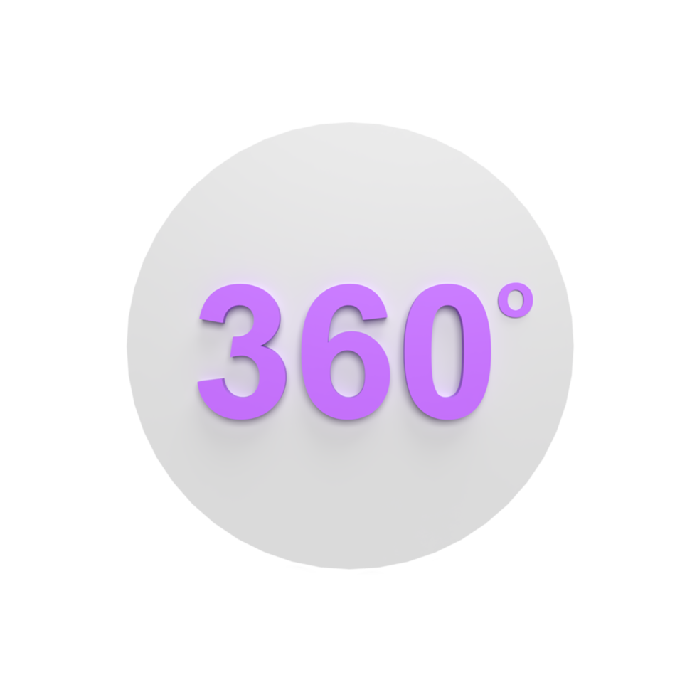 360 ruota il concetto di stile del fumetto del modello dell'icona 3d del distintivo. rendere l'illustrazione png