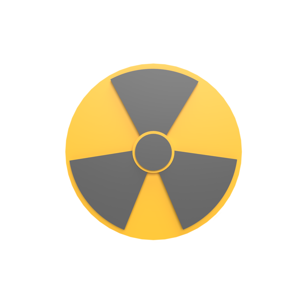 nuclear badge 3d ikon modell tecknad stil koncept. göra illustration png