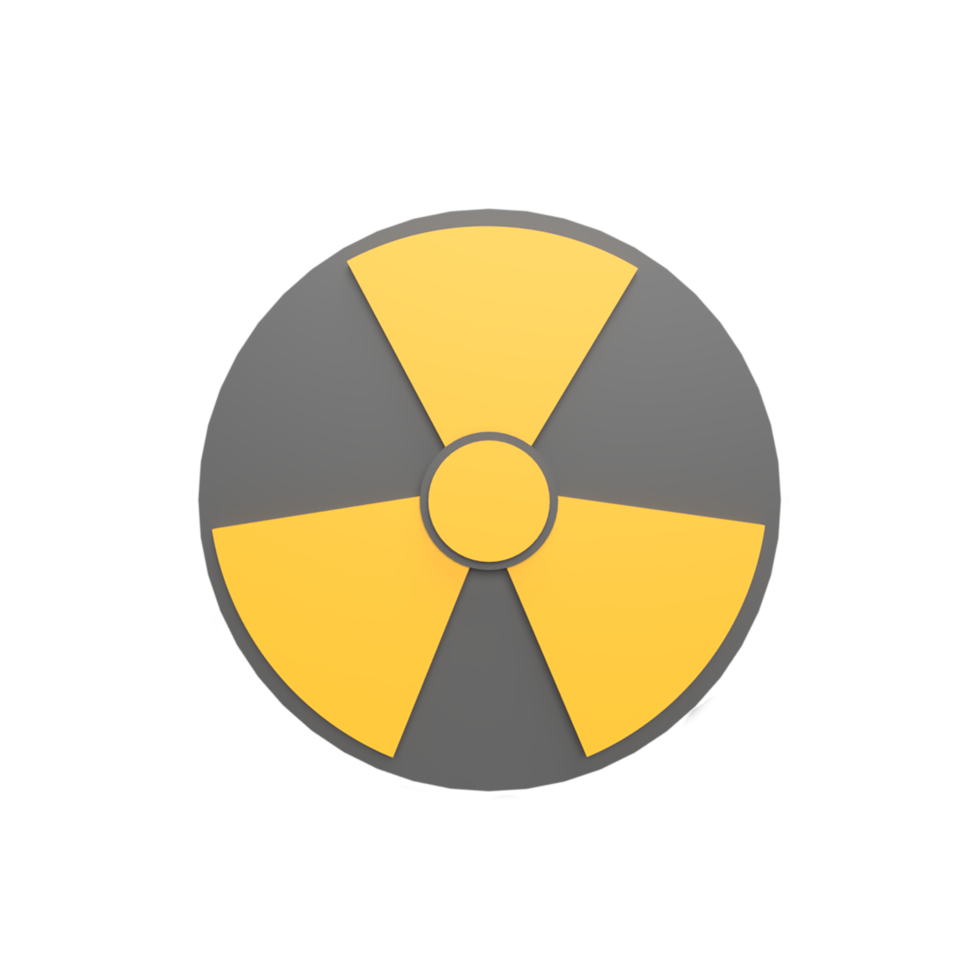 nucleaire badge 3d pictogram model cartoon stijl concept. render illustratie png