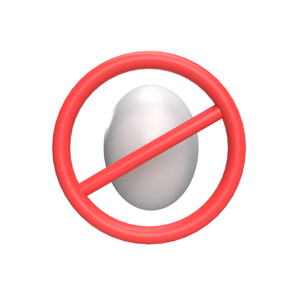 3D No Egg. render illustration png