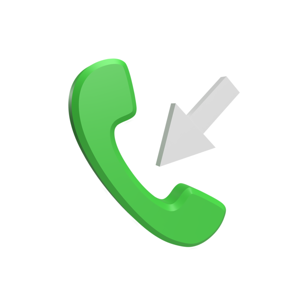 3D incoming call concept. rendered illustration png