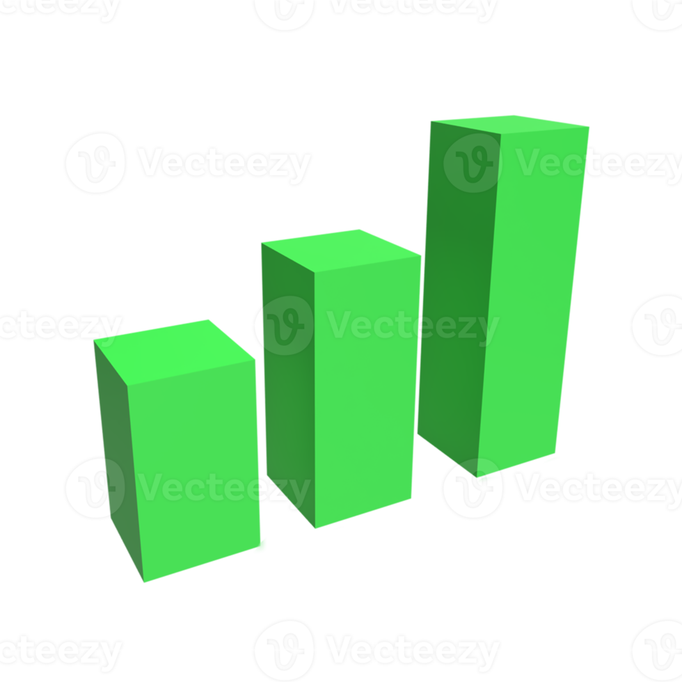 3D Increase Graph concept. rendered illustration png
