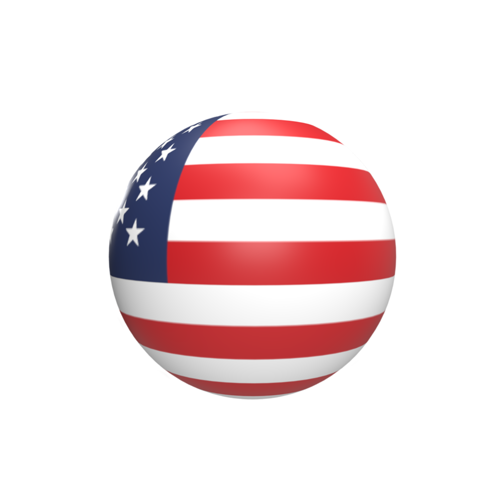 amerika land bal 3d pictogram model cartoon stijl concept. render illustratie png