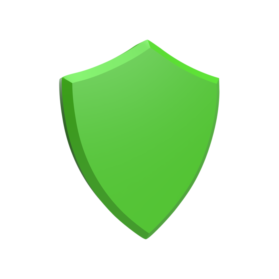 Shield 3d icon model cartoon style concept. render illustration png