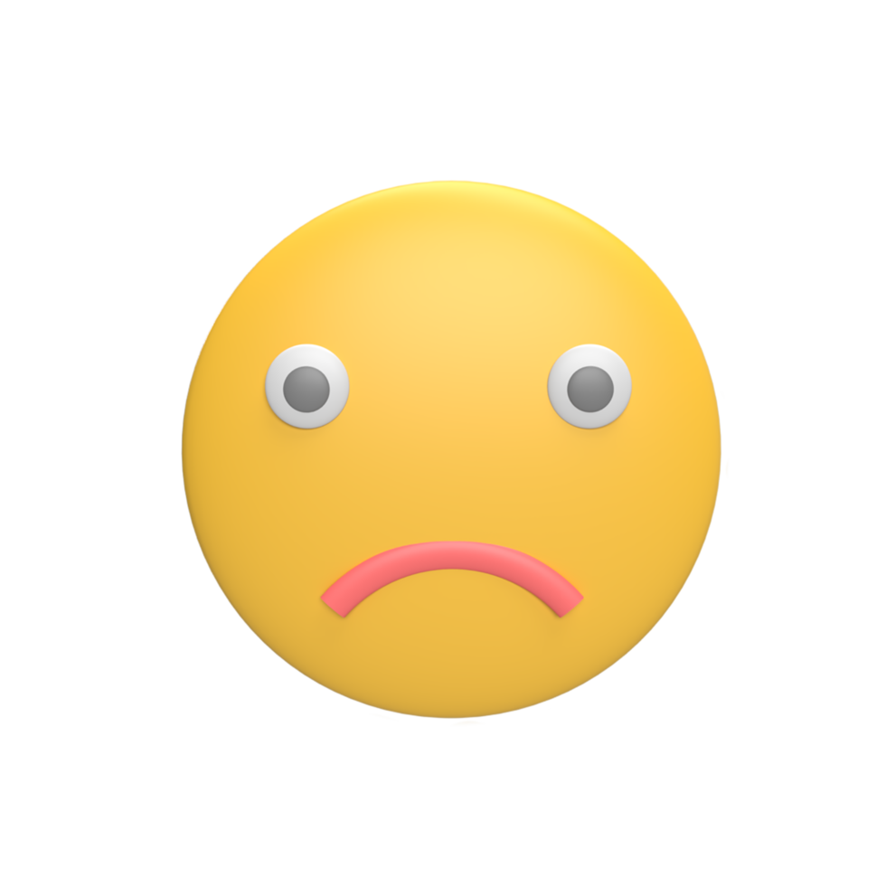 Emoticon 3d icon model cartoon style concept. render illustration png