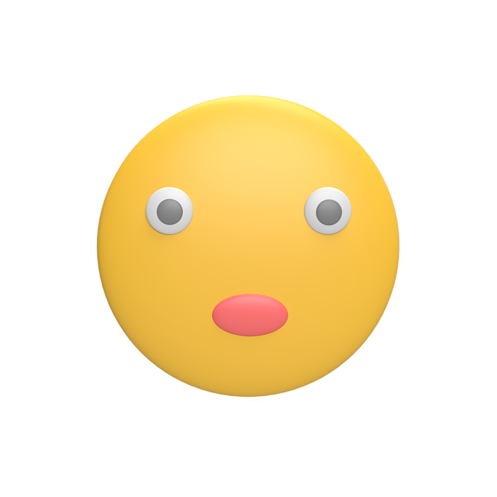 emoticon 3d pictogram model cartoon stijl concept. render illustratie png