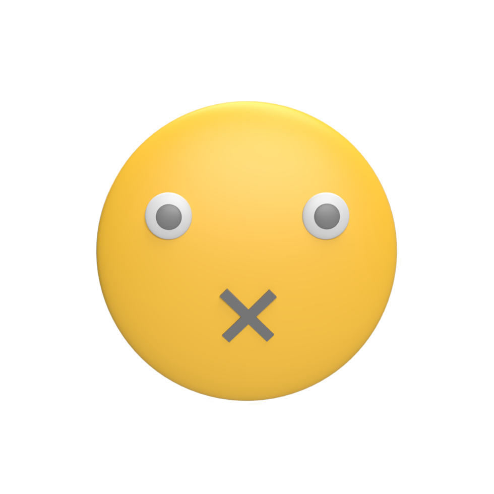 Emoticon 3d icon model cartoon style concept. render illustration png