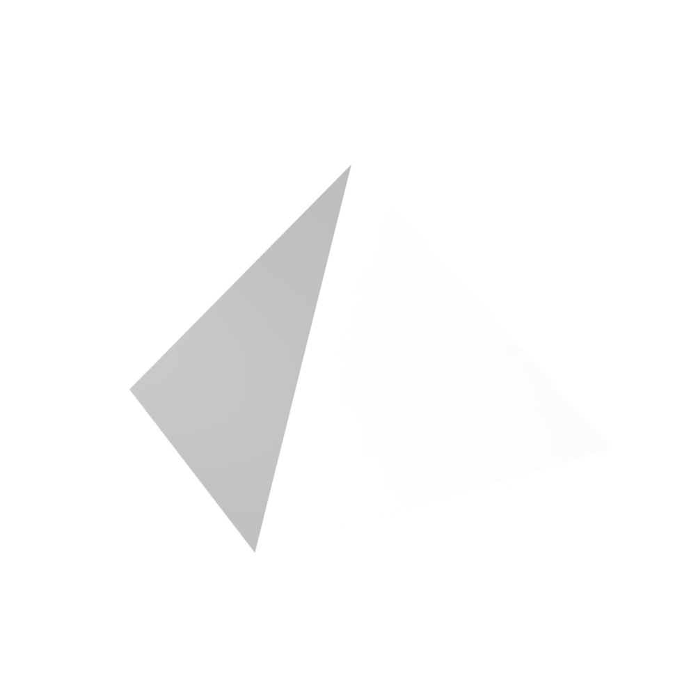 Triangle 3d icon model cartoon style concept. render illustration png