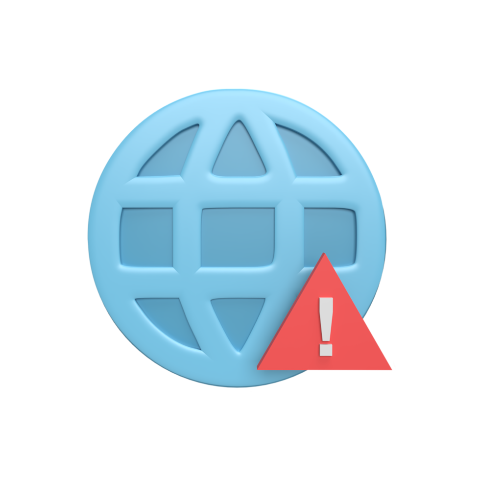 3D web icon with exclamation mark concept. rendered illustration png