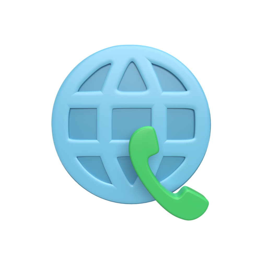 3D web icon with call concept. rendered illustration png