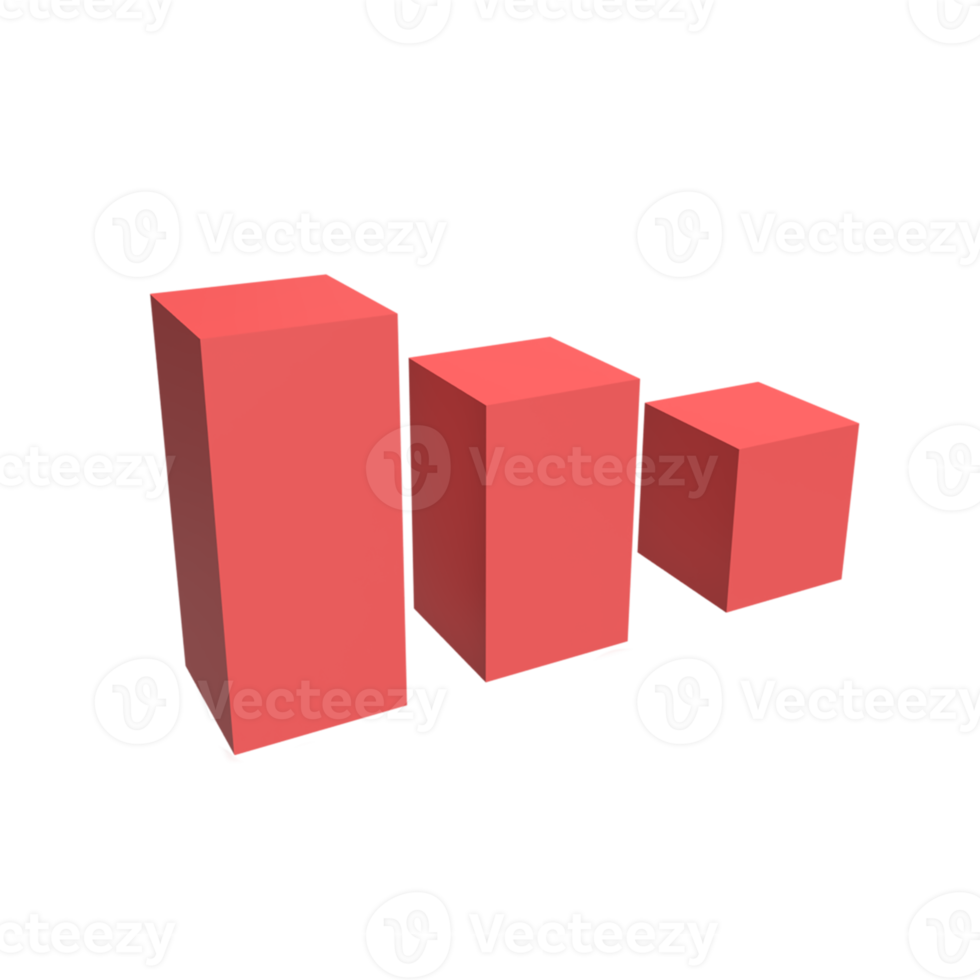 3D Decrease Graph concept. rendered illustration png