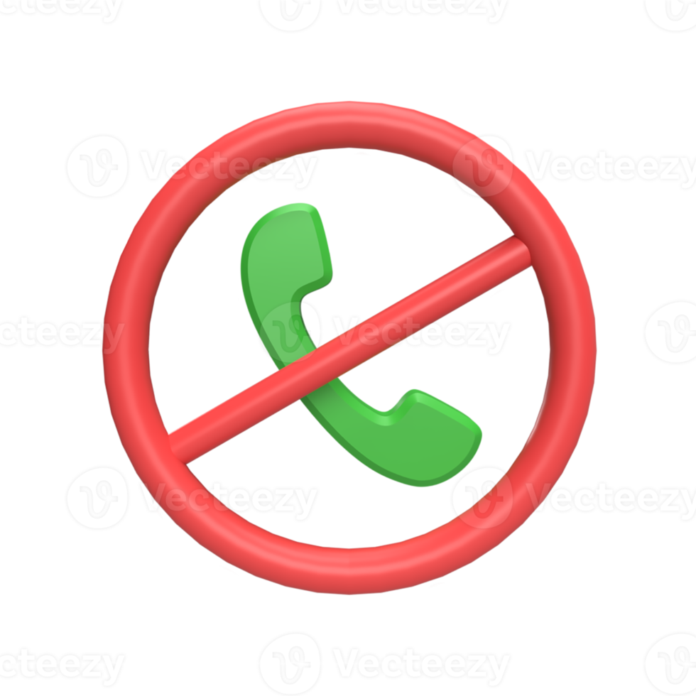 3D No Call concept. rendered illustration png