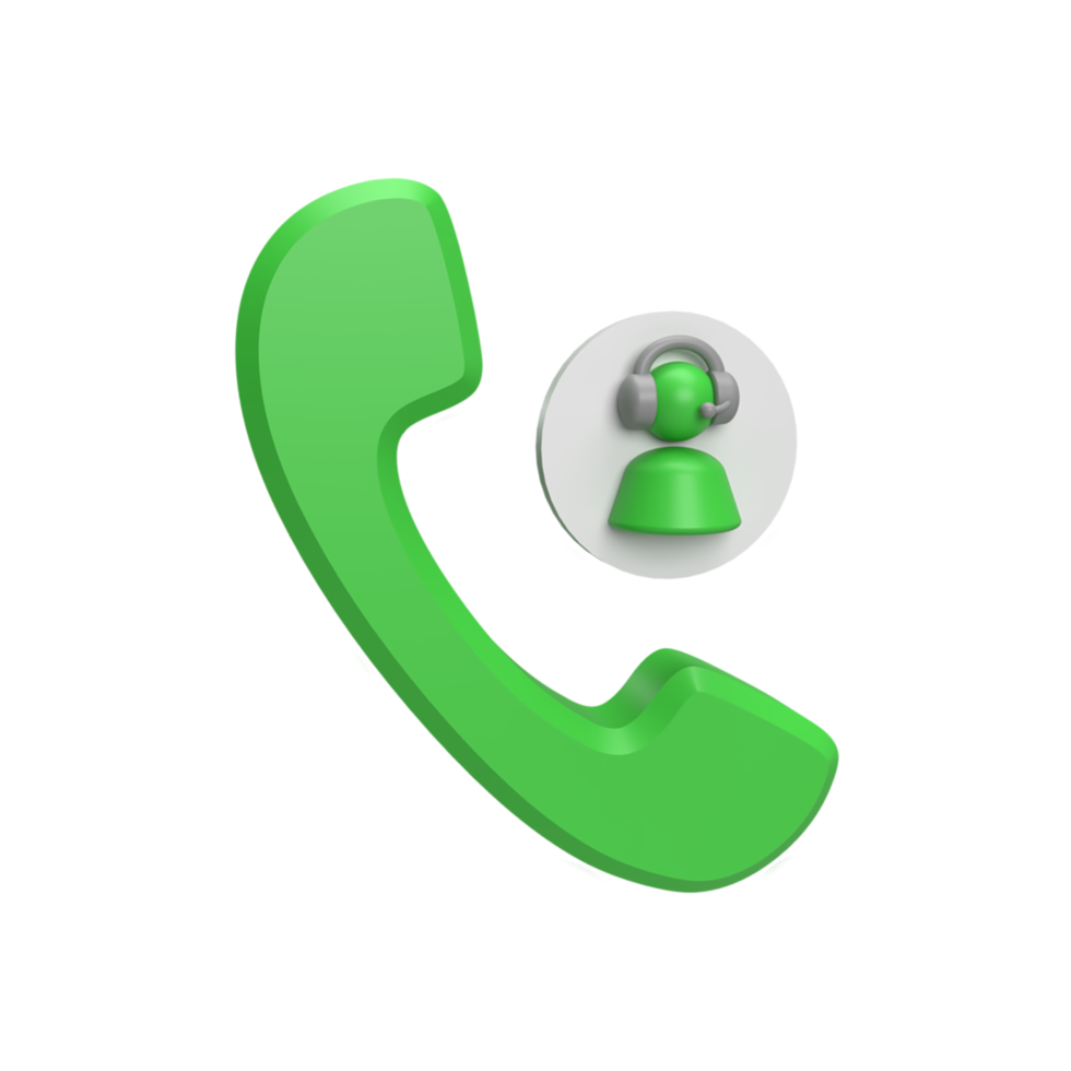 3D Costumer service Call concept. rendered illustration png