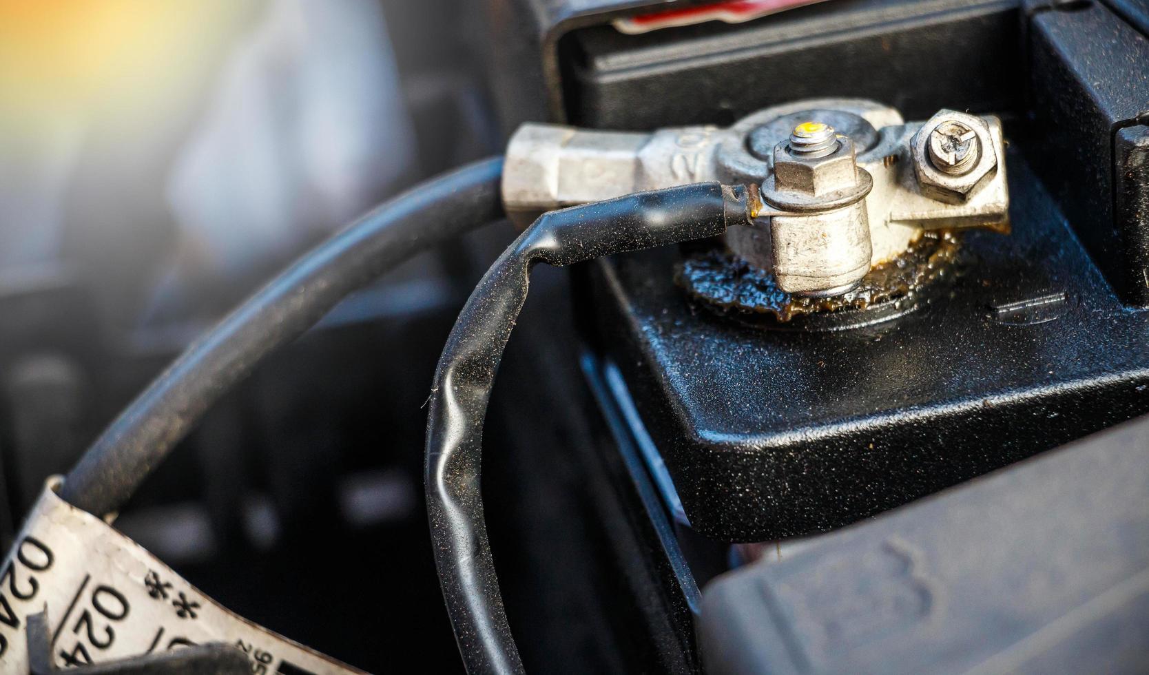 car battery in car photo