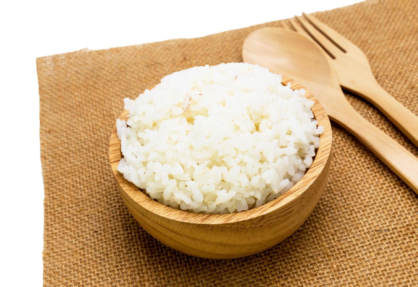 streamed rice in bowl photo