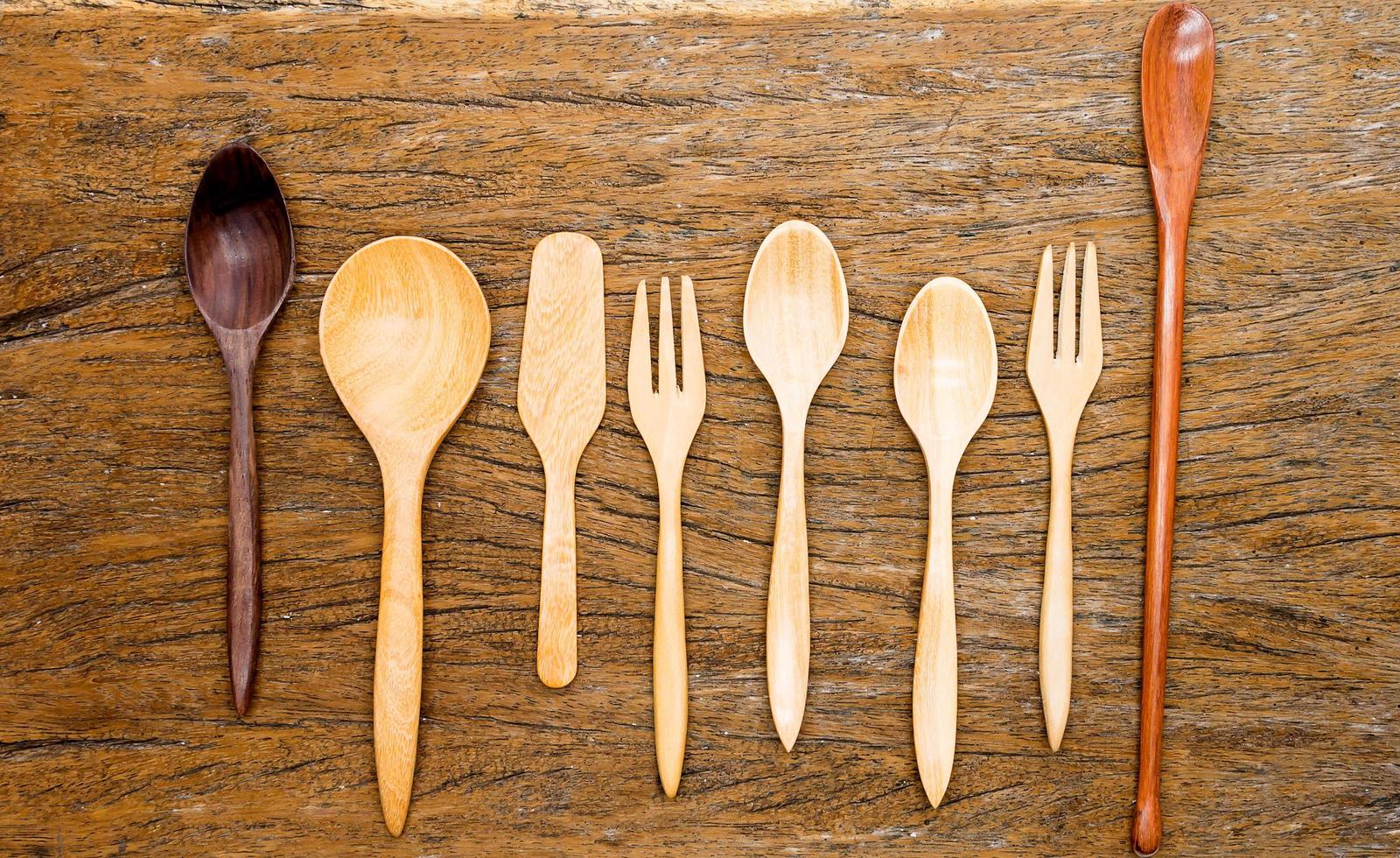 spoon and folk flat lay photo