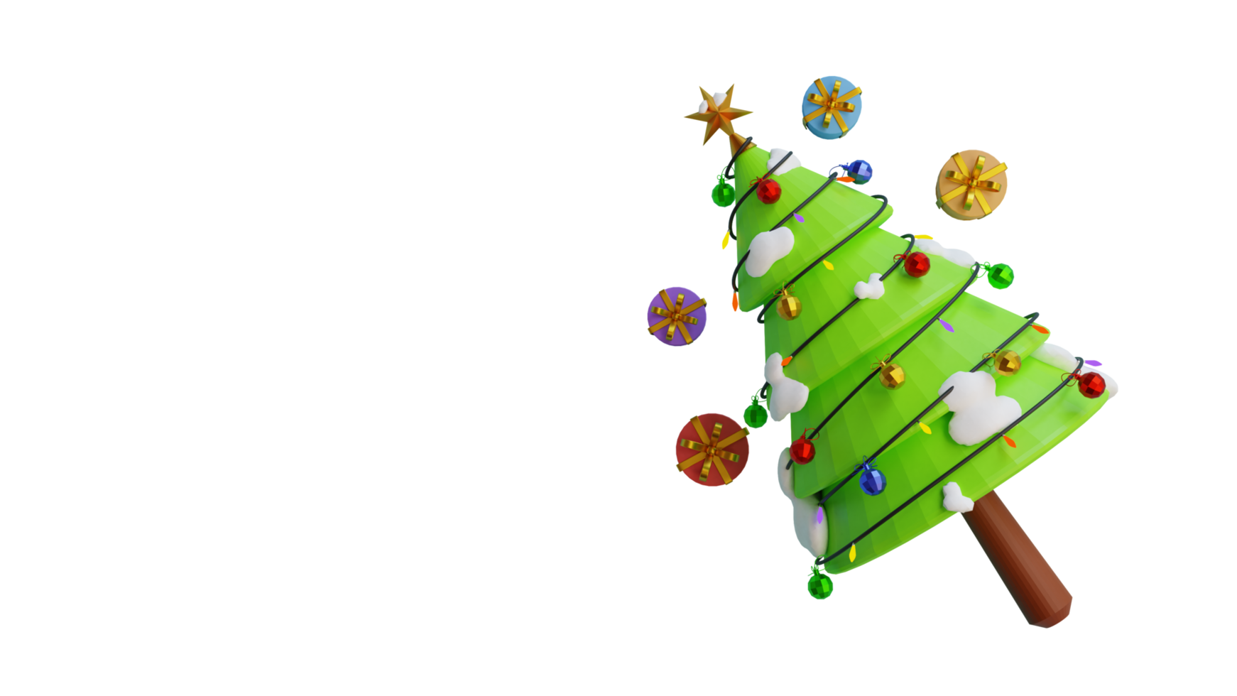 3D Render Christbaumschmuck Png transparenten Hintergrund