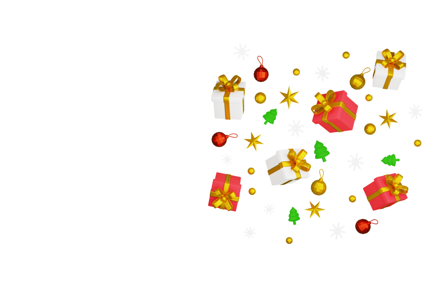 3D-Render Weihnachtsschmuck transparenten Hintergrund png