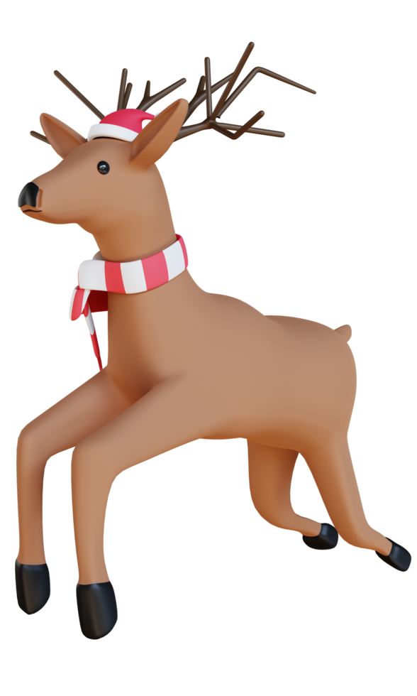 3d render christmas deer png