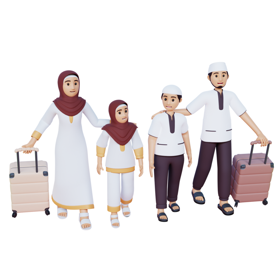 3D-rendering muslimska mudik resor png