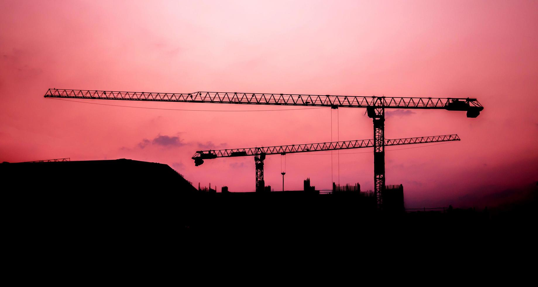 silueta de construcción de edificio foto