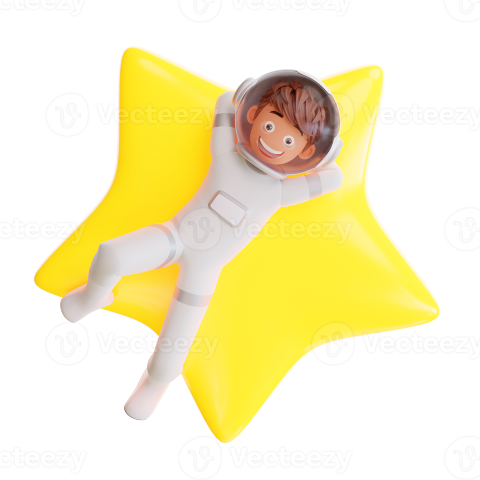 schattige astronaut en ster png