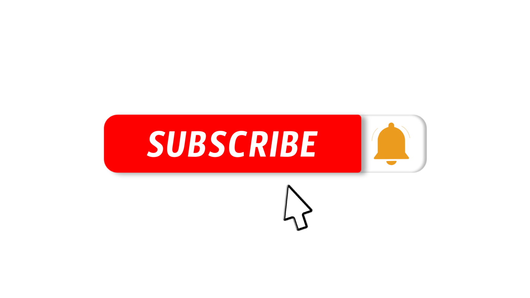 Subscribe button with bell icon and computer cursor free png