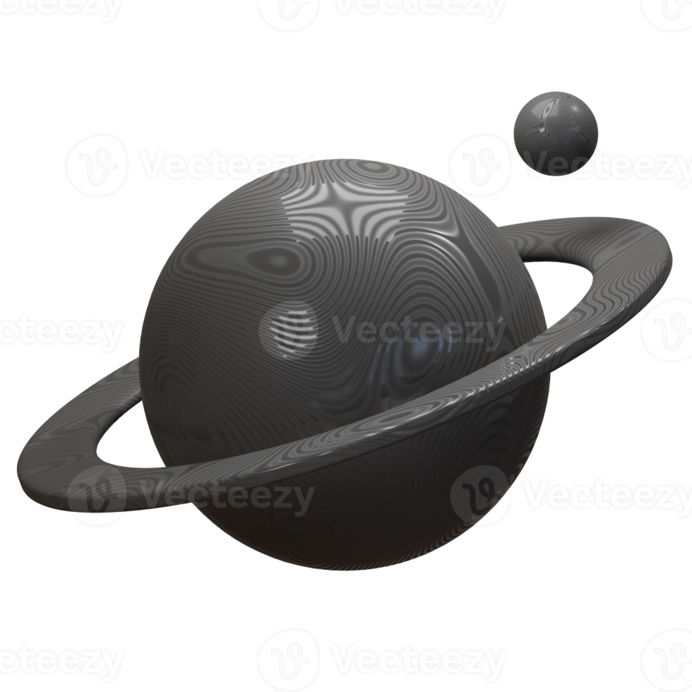 3d rendering saturn planet icon isolated png